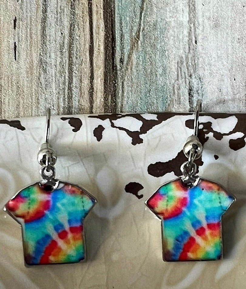 Tie-Dye T-Shirt Earrings