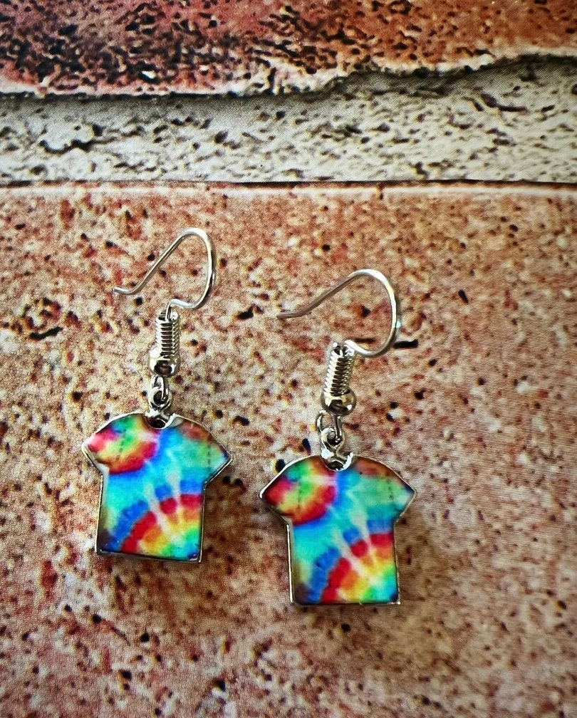 Tie-Dye T-Shirt Earrings