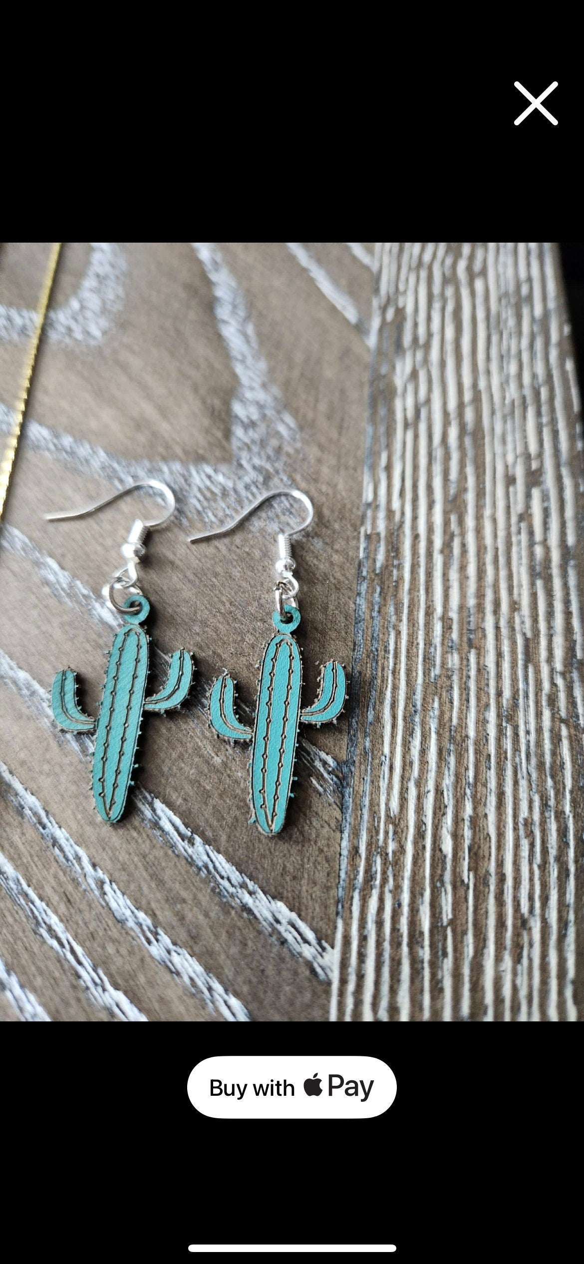 Mini leather cactus earrings