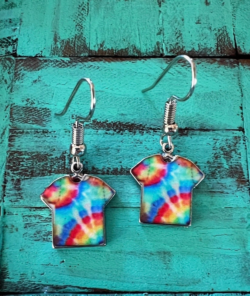 Tie-Dye T-Shirt Earrings