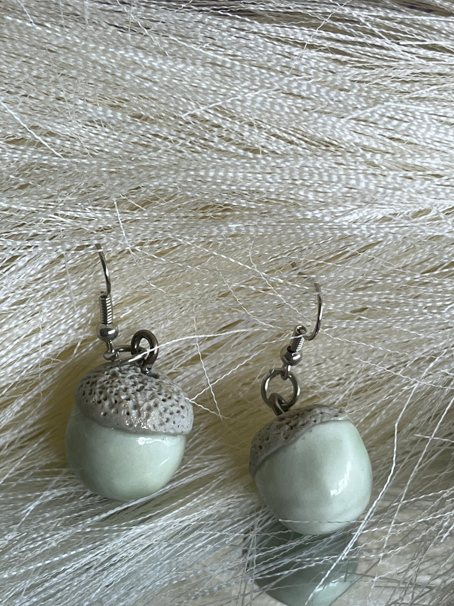 Glass Blue Acorn Earrings | Pendant Dangles | Fall Earrings | Handmade Jewelry | Gift for Her