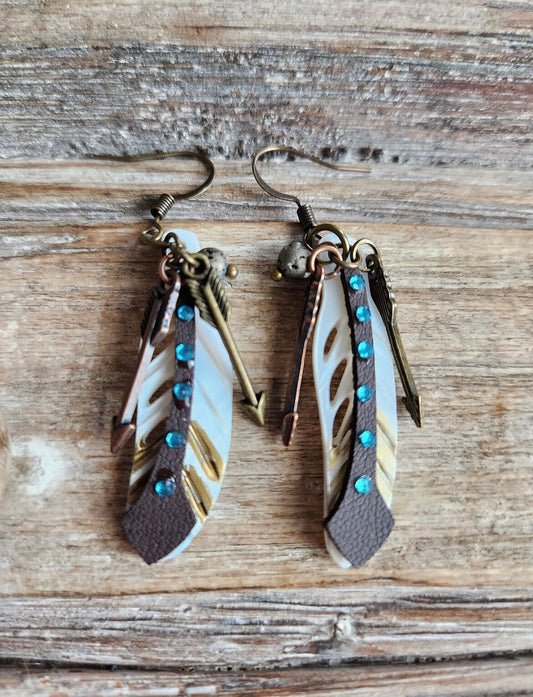 Feather and Arrow Earring