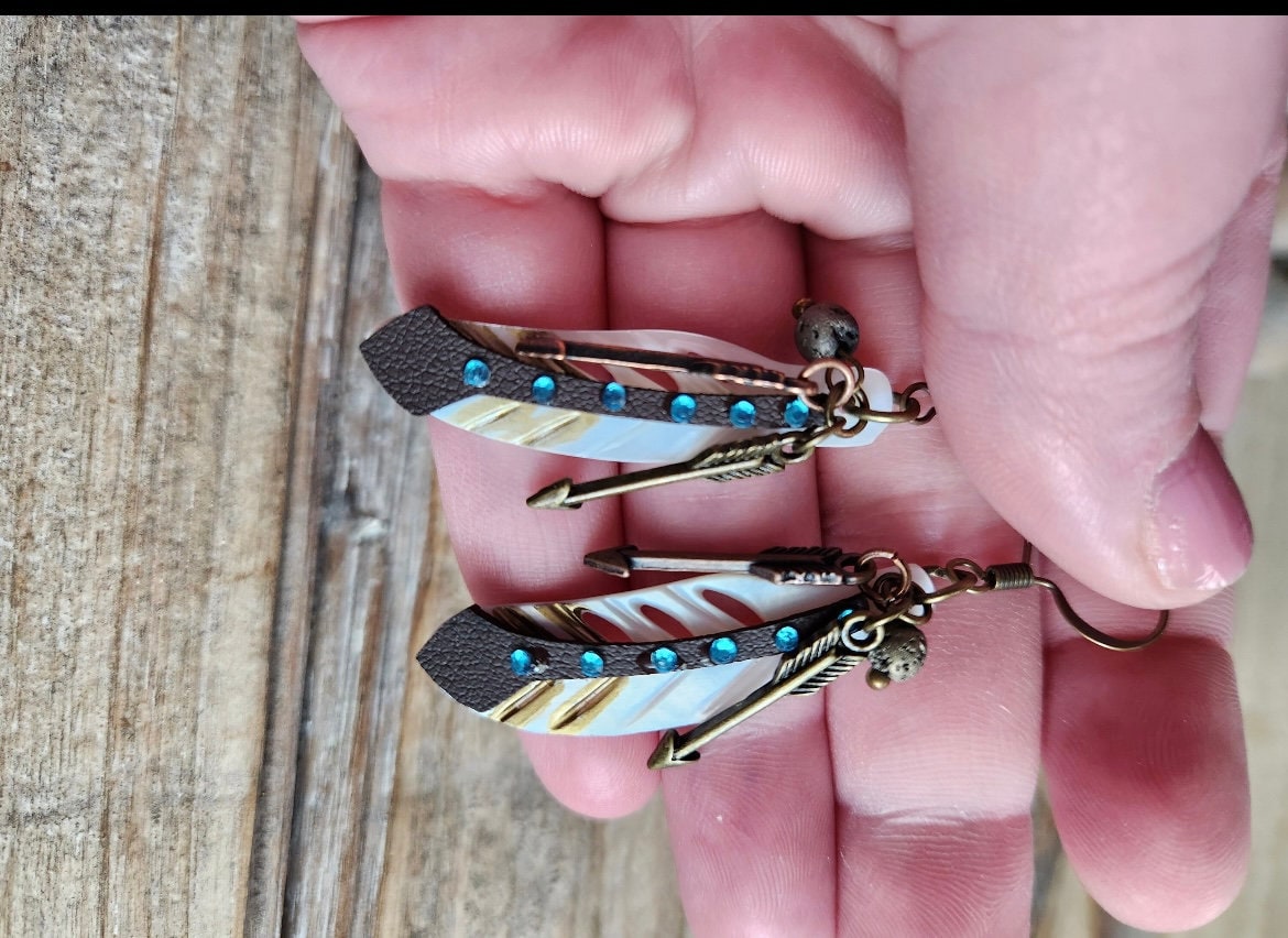 Feather and Arrow Earring