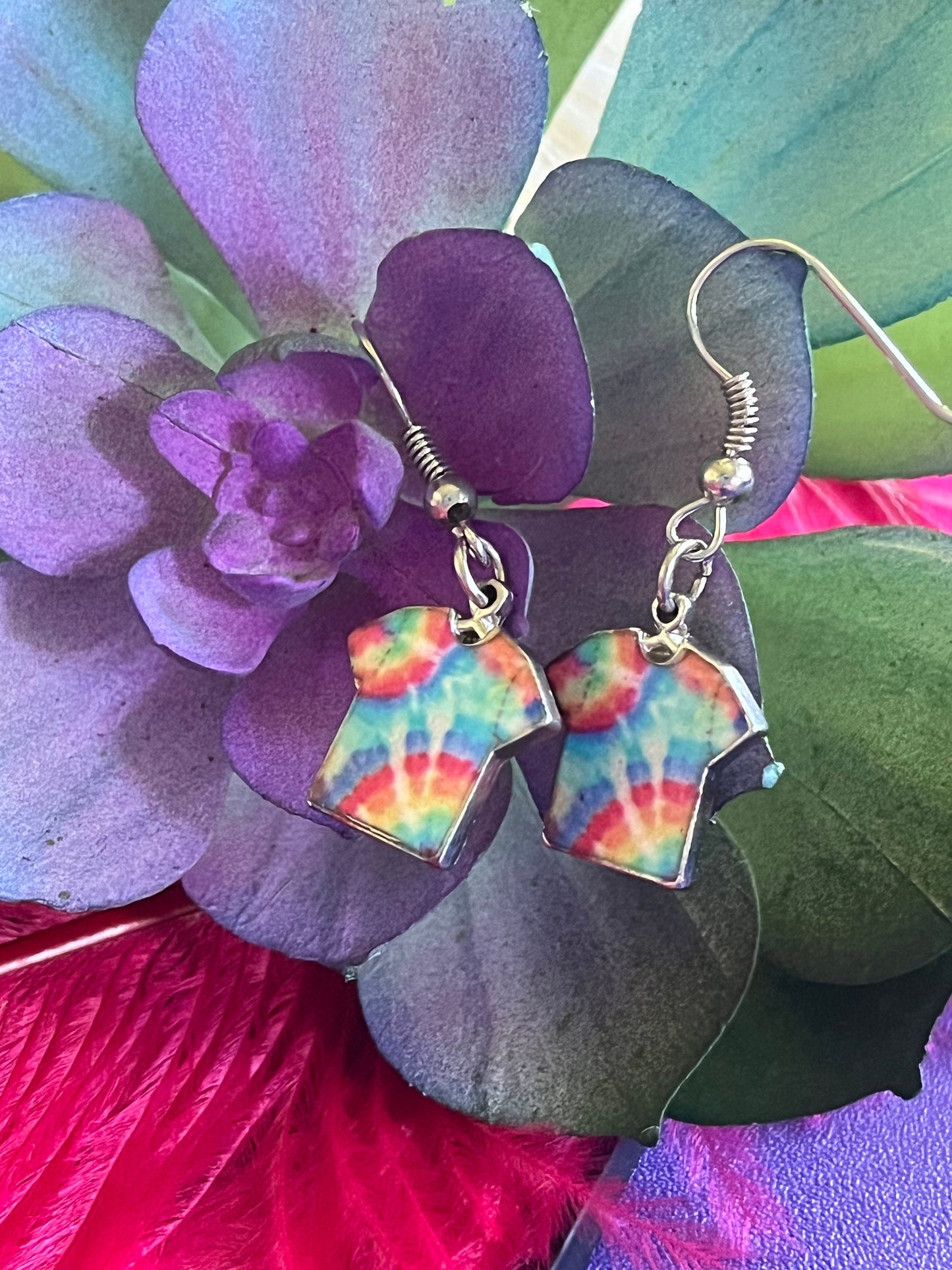 Tie-Dye T-Shirt Earrings