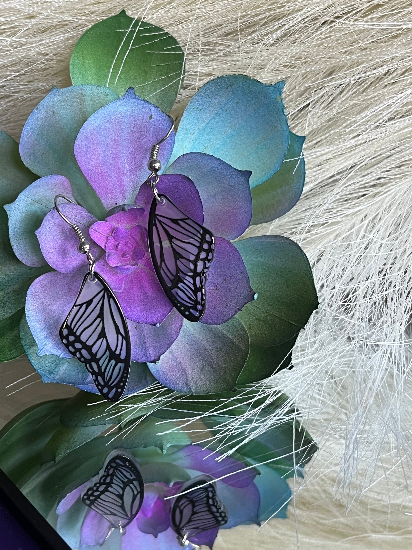 Clear Outlined Butterfly Wing Earrings | Novelty Earrings | Unique Earrings | Fun Earrings | Indie Earrings